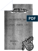 1929 Matchless V2 Instruction Book and Spares List