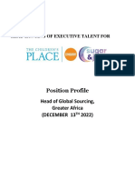 Detailed Briefing Only For Potencial Candiates Head of Global Sourcing Greater Africa - Position Profile - 13.12.2022