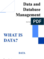 Data and Database Management: John Christopher V. Reguindin, MIS