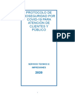 Protocolo de Bioseguridad Por Covid-19 para Atención de Clientes Y Público