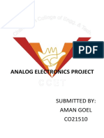 Analog Electronics Project: Submitted By: Aman Goel CO21510