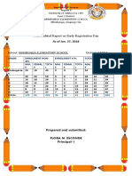 Consolidated Report On Early Registration Day: As of Jan. 27, 2018