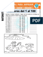 Ficha de Numeros Del 1 Al 100 para Segundo de Primaria