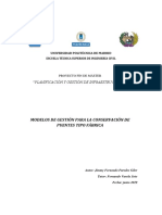 "Planificación Y Gestión de Infraestructuras": Modelos de Gestión para La Conservación de Puentes Tipo Fábrica