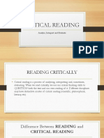 Critical Reading: Analyze, Interpret and Evaluate