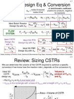 Review: Design Eq & Conversion: X N N N