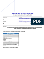 Maxicare Healthcare Corporation: Endorsement Letter With Negative List