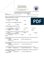 Second Periodical Exam in English 9: Johnson National High School