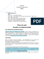 Prise de Note: Histoire Philo Le Système de Jean Jacques Rousseau