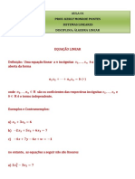 Aula 01 - Álgebra Linear - Sistemas Lineares - 2020