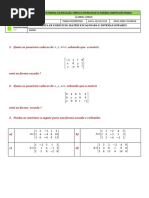 Lista de Exercícios - Matrizes e Sistemas Lineares - 2023