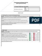 Risk-Vehicle Pedestrian Interaction: Critical Control Verification Checklist