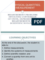 Units, Physical Quantities, and Measurement