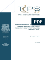 Promoting Intra-Sadc Trade Through Regional Industrial Value Chains: A Case Study of Import Opportunities For South Africa