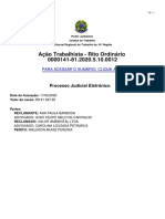 Ação Trabalhista - Rito Ordinário 0000141-81.2020.5.10.0012: Processo Judicial Eletrônico