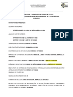 Modificacion Calendario Del Semestre 1° 2022 Aprobado en Reunión Extraordinaria #1 - 2022 de Fecha 07/03/2022