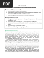 EVS Semester II Module I Environmental Governance and Management