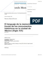 El Lenguaje de La Memoria A Través de Los Monumentos Históricos en La Ciudad de México (Siglo XIX)