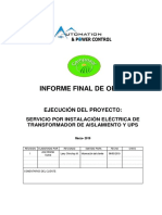 Informe Final de Obra: Ejecución Del Proyecto