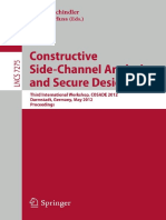 (Lecture Notes in Computer Science 7275) Michael Hutter, Mario Kirschbaum, Thomas Plos, Jörn-Marc Schmidt, Stefan Mangard (Auth.), Werner Schindler, Sorin A. Huss (Eds.) - Constructive Side-Channel An