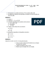 Exercice 1: Epreuve: MATH Classe:2A Cap Durée: 2 H