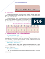 The D-And F-Block Elements: Unit 7