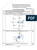 Analog Electronics End Semester (Autumn) Question 2019