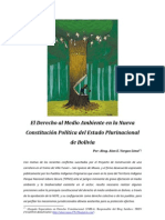 El Derecho Al Medio Ambiente en La Nueva Constitución Boliviana