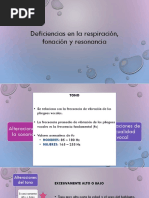 Deficiencias en La Respiración, Fonación y Resonancia