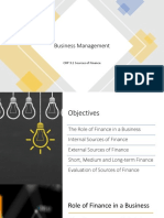 CHP 3.1 Sources of Finance