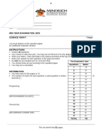 Mid-Year Examination, 2023 Science Year 7 1 Hour