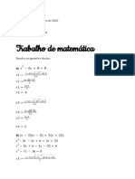 Trabalho de Matemática