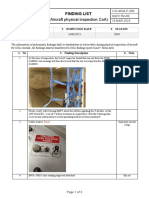 (Aircraft Physical Inspection Coa) : Finding List