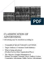 TYPES OF ADVERTISING CLassification of Advertising