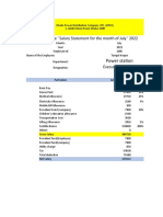 Tariqul Hoque ' Salary Statement For The Month of July ' 2022