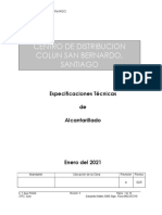 Centro de Distribucion Colun San Bernardo, Santiago: Especificaciones Técnicas de Alcantarillado