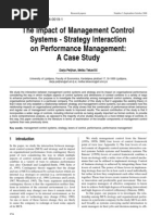 The Im Pact of Managem Ent Cont R Ol Syst em S - ST R at Egy Int Er Act Ion On Per For M Ance Managem Ent : A Case ST Udy