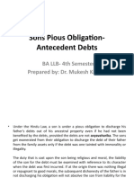 Sons Pious Obligation-Antecedent Debts: BA LLB - 4th Semester Prepared By: Dr. Mukesh Kalwani