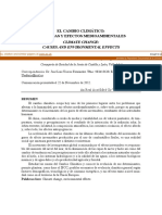 El Cambio Climático: Sus Causas Y Efectos Medioambientales: Climate Change: Causes and Environmental Effects