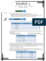 Module 1 Fractions Decimals and Percent