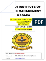 Balaji Institute of I.T and Management Kadapa: International Financial Management (17E00407)