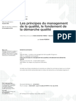 Les Principes Du Management de La Qualité, Le Fondement de La Démarche Qualité