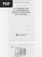 La Crisis de 1929 Y La Fundacion Del Partido Comunista de Costa Rica