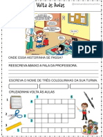 Atividade Volta Às Aulas Tirinha