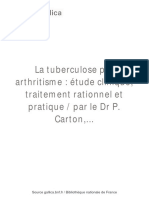 Carton - Paul - La Tuberculose Par Arthritisme