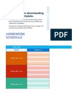 Weekly Homework Schedule Template V1