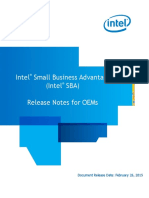 Intel SBA Release Notes