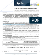 Edital de Convocação para O Curso de Formação