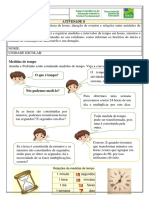 Atividade 8 4o Ano Matematica Tema Medidas de Tempo