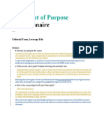 Statement of Purpose Questionnaire - Editorial Team, Leverage Edu